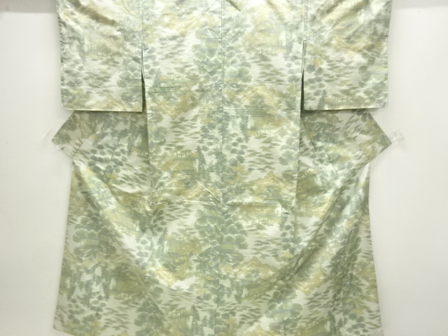 Landscape pattern woven hand-woven SILK pongee Kimono